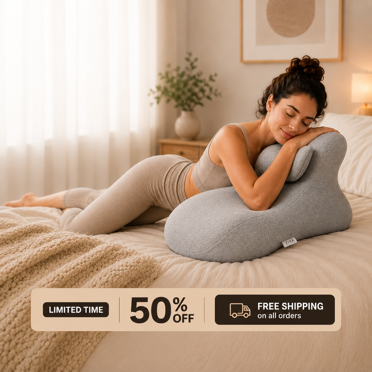Zyra Sweet Spot Pillow – Positioning Wedge Pillow for Couples