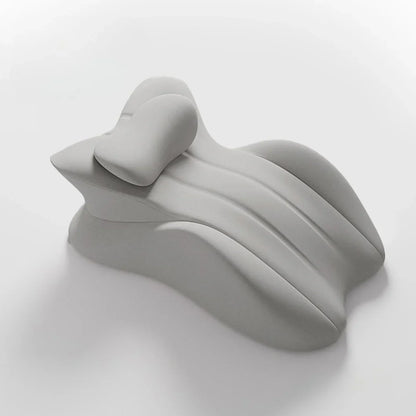 Gray abstract sculpture on a white background